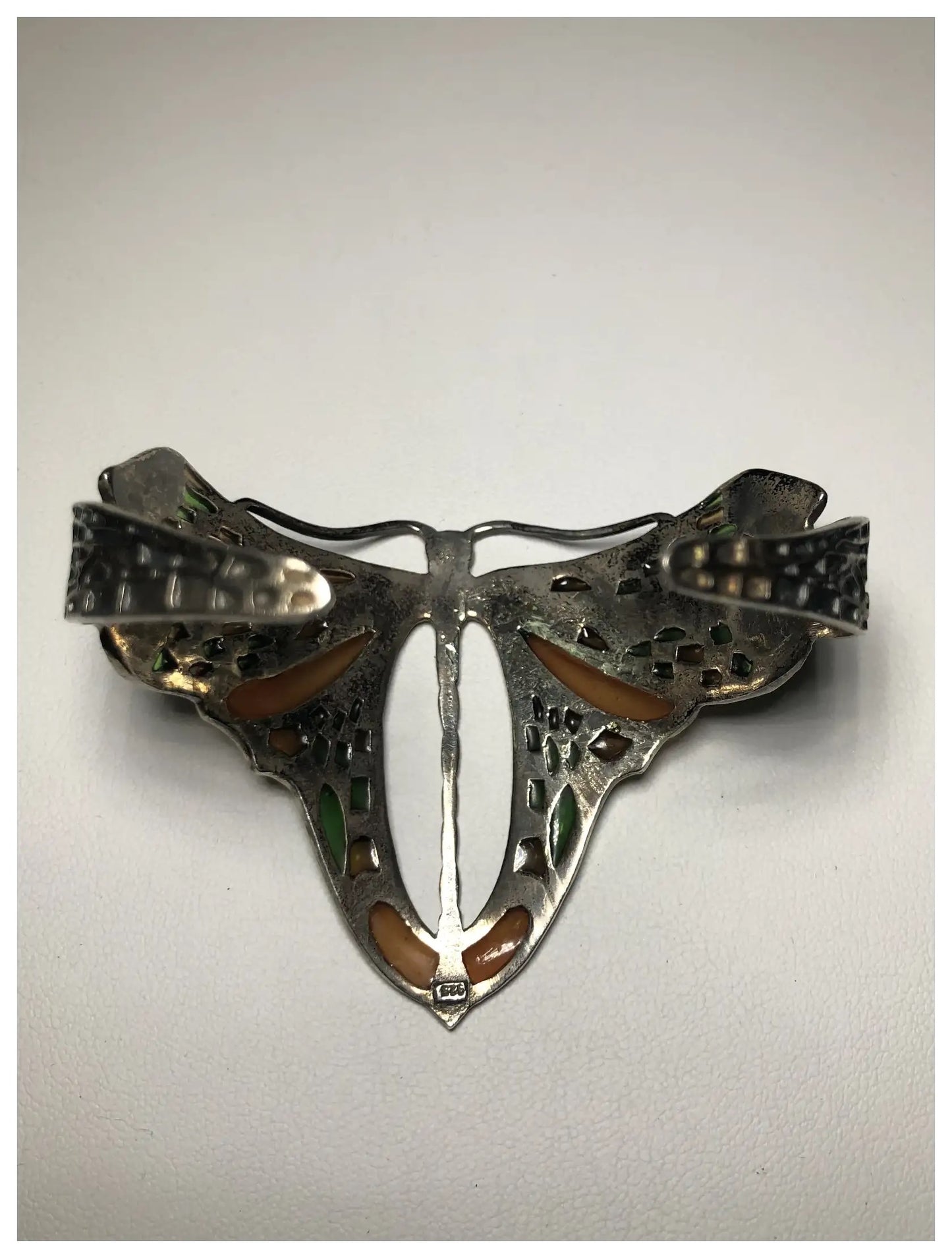 SOLD Plique a Jour 925 Sterling Silver Dragonfly Enamel Cuff Bracelet